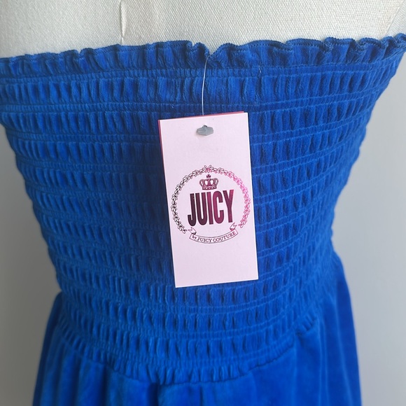 NWT Juicy Couture Women’s Terry Cloth Beach Cover Up Comfy Stretch Tube Dress L - Picture 3 of 8